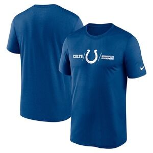NWT Men's Nike Dri Fit Blue Indianapolis Colts Horizontal Lockup Legend Tee M